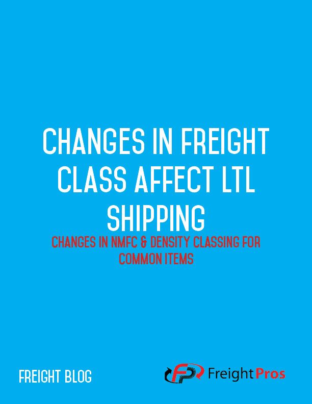 changes in freight class